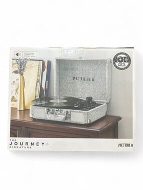 Victrola The Journey+ Signature Bluetooth Grey Suitcase Record Player (NEW)
